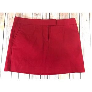J. Crew Red Pencil Mini Skirt